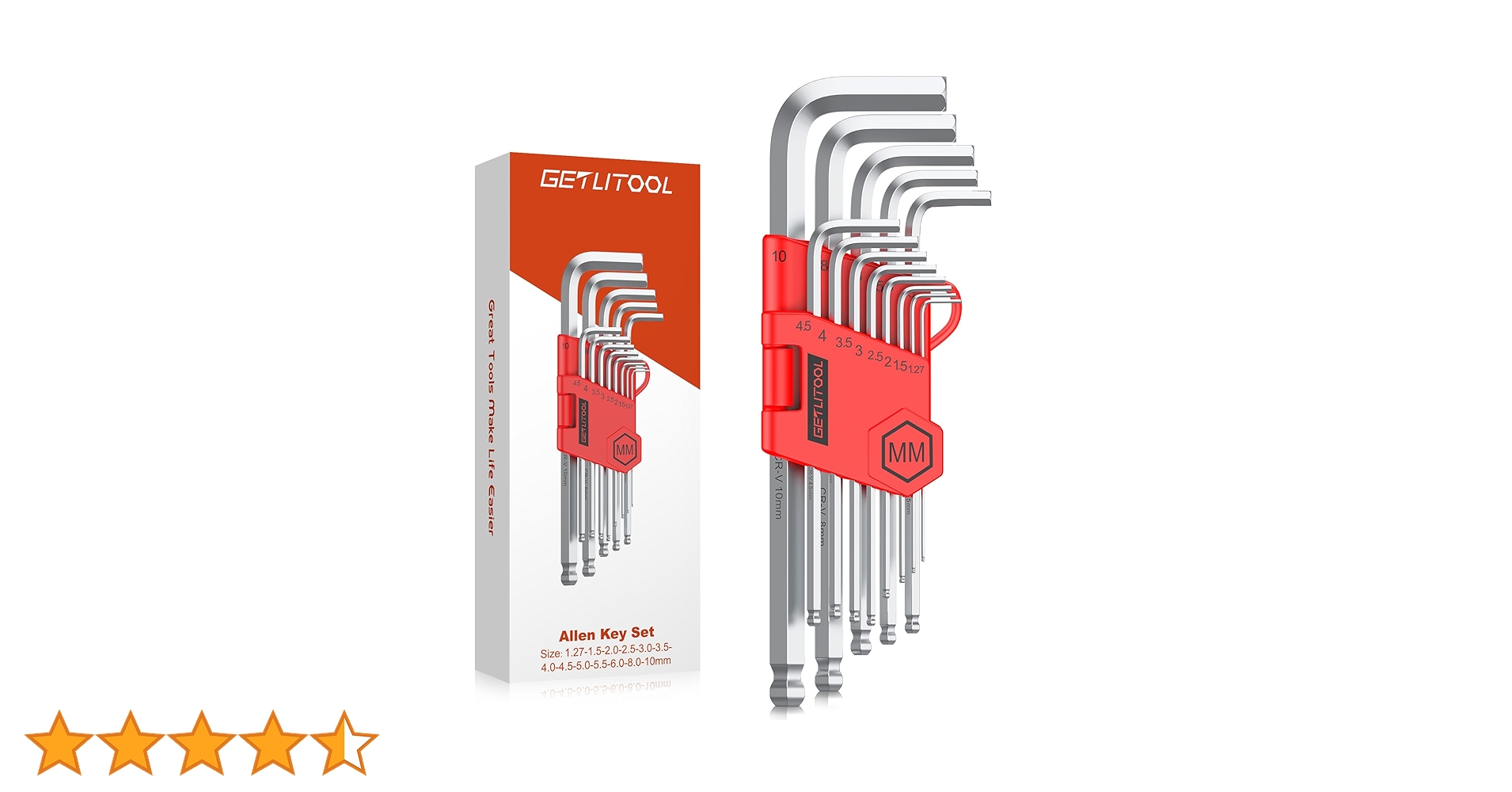 Amazon | GETLITOOL 六角レンチセット 13本1.27mm-10mm ボール
